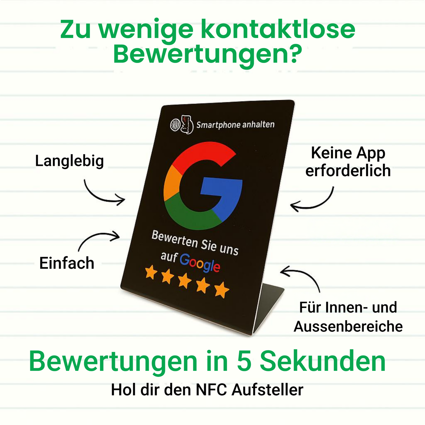 NFC-Aufsteller: Mehr Google-Bewertungen in nur 5 Sekunden